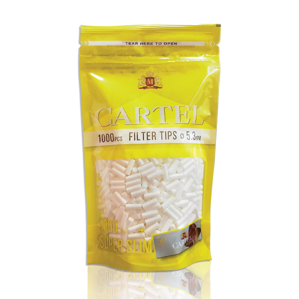 Filtre tigari Cartel Super Slim 5.3 - 15 mm x 1000 pcs + foite rulat tutun